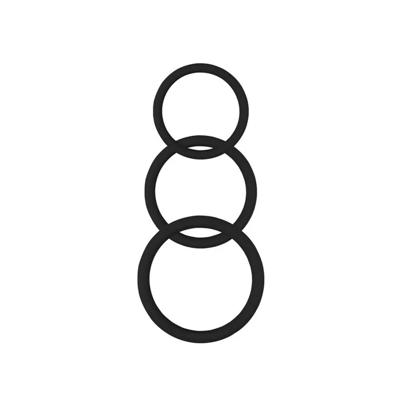 Get Lock Lot de 3 cockrings Silicone Magnum Force Noir